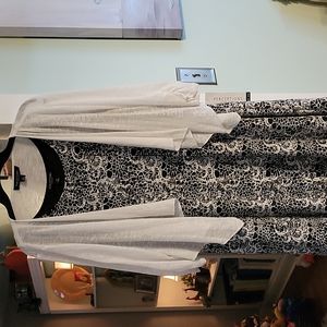 Black and white sleeveless dress with sweater